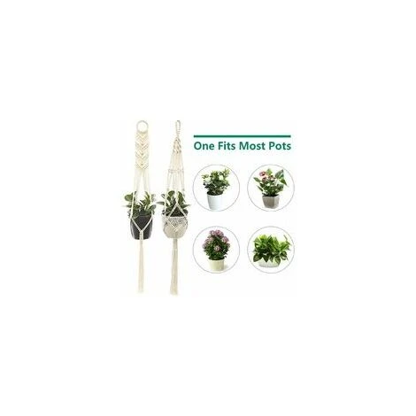 Suspension Plantes Macramé, 4 Pièces Macramé Panier De Supports De Plantes Avec 4 Crochets De Suspension, Tissés à Main Fleurs En Macramé Plant Hangers Pour Jardin Décor Intérieur Extérieur 6 Suspension Plantes Macramé, 4 Pièces Macramé Panier De Supports De Plantes Avec 4 Crochets De Suspension, Tissés à Main Fleurs En Macramé Plant Hangers Pour Jardin Décor Intérieur Extérieur – Image 4
