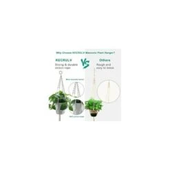 Suspension Plantes Macramé, 4 Pièces Macramé Panier De Supports De Plantes Avec 4 Crochets De Suspension, Tissés à Main Fleurs En Macramé Plant Hangers Pour Jardin Décor Intérieur Extérieur 11 Suspension Plantes Macramé, 4 Pièces Macramé Panier De Supports De Plantes Avec 4 Crochets De Suspension, Tissés à Main Fleurs En Macramé Plant Hangers Pour Jardin Décor Intérieur Extérieur -Outsunny Eda Magasin 94792152 5