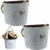 Pot De Fleurs Suspendu Jardinières - Demi-Cercle Galvanisé Vase Mural Pots Intérieur Et ExtéRieur Mur Décoration Suspendue Pour Ferme Cour Jardin Succulentes D'herbes, 2 Ensembles -Outsunny Eda Magasin 95204894 1