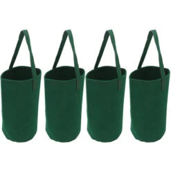 4Pcs Sacs De Culture Inversés Suspendus Pour Tomates Et Fraises, Sacs De Floriculture, Sacs De Semis, Verts