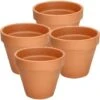 KOTARBAU Lot De 4 Pots De Fleurs En Terre Cuite Ø 15 Cm Avec Bord Pour L'intérieur Et Le Jardin -Outsunny Eda Magasin 95292469 1