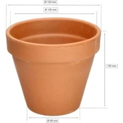 KOTARBAU Lot De 4 Pots De Fleurs En Terre Cuite Ø 15 Cm Avec Bord Pour L'intérieur Et Le Jardin -Outsunny Eda Magasin 95292469 2