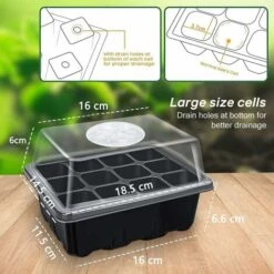 Mini Serre Pour Plantes, 10 Pièces 120 Cellules Intérieure Plateau Semis Bac à Semis Pépinière Boîte De Culture Avec Couvercle Et Ventilation Durables -Outsunny Eda Magasin 95415062 5