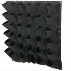 Sac À Plantes Mural 36 Poches - Sac De Plantation Vertical - Jardinière Design À Suspendre - Mur Végétal Extérieur - Jardin Mural Souple En Feutre Résistant Et Écologique Le Noir