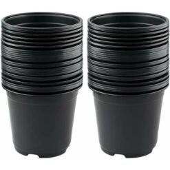 Lot De 50 Pots De Fleurs En Plastique Noir De 15 Cm Pour Plantes Succulentes, Légumes Et Boutures Zhuoxuan