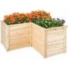 COSTWAY Carré Potager Jardinière En Bois De Sapin Base Ouverte En L, Jardinière Surélevée Pour Légumes Fruits, Pour Jardin Cour Pelouse, 120 X 120 X 62 Cm -Outsunny Eda Magasin 95979997 1