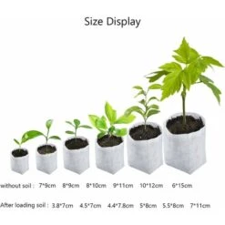 600 Sacs De Semis Biodégradables 6 Tailles De Sacs De Plantation Non Tissés Pour Les Pommes De Terre, Les Tomates Et Les Plantes De Jardin -Outsunny Eda Magasin 96110791 5