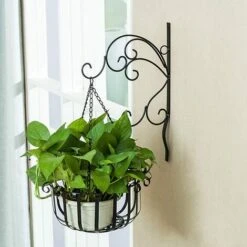 Support Mural Crochet Suspendu En MéTal IntéRieur ExtéRieur Crochet De Suspension DéCoratif Pour Suspendre Plante Fleur Panier Pot Mangeoire à Oiseaux -Outsunny Eda Magasin 96144752 4
