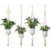 Lot De 4 Suspension Corde Plante Macramé Porte Pot Suspendu Plante Cintre Intérieur Extérieur Décoration Du Jardin Avec - 41 Pouces, 4 Jambes En Corde -Outsunny Eda Magasin 96374442 1