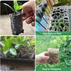 Lot De 100 Sacs De Plantation, Biodégradables, En Tissu Non Tissé, Sacs à Plantes, Durables, Pour Plantes, Fleurs, Jardins (18 X 22 Cm) -Outsunny Eda Magasin 96840825 4