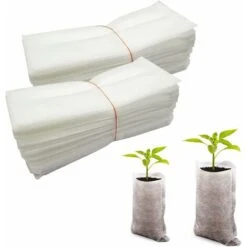 Lot De 100 Sacs De Plantation, Biodégradables, En Tissu Non Tissé, Sacs à Plantes, Durables, Pour Plantes, Fleurs, Jardins (18 X 22 Cm) -Outsunny Eda Magasin 96840825 5