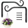 Paquet De 2 Crochets De Suspension Muraux Noirs, Supports De Panier Suspendu En Fer Forge En Metal, Support De Panier Suspendu Pour Mangeoires A Oiseaux/plantes/lanternes/carillons Eoliens (avec Vis) -Outsunny Eda Magasin 96948231 1