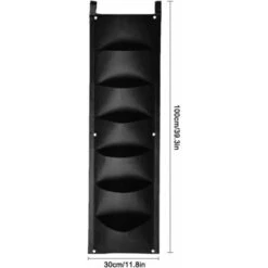 Sac à Plantes à Suspendre, Lot De 2, 7 Poches, Sacs à Plantes Verticaux, Sac à Plantes Pour L'intérieur, L'extérieur, Le Jardin, Le Balcon, La Terrasse, La Décoration De La Maison (noir) -Outsunny Eda Magasin 97109584 2