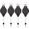 Lot De 4 Poulies À Crochets Pour Plantes, Crochets Pour Plantes Rétractables, Crochets Suspendus À Portée De Main Pour Paniers De Jardin, Jardinières Et Mangeoires À Oiseaux -Outsunny Eda Magasin 97451192 1