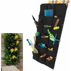 Sac De Plantation Vertical Suspendu Au Mur Pot De Fleur De Plantation Verte, Fournitures De Jardinage De Balcon De Mur De Ménage -Outsunny Eda Magasin 97565216 3