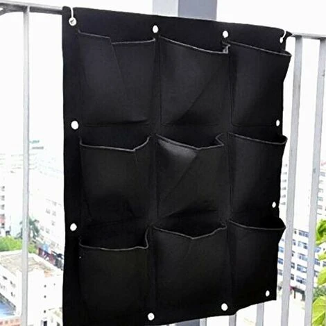Sacs De Plantation, Jardinière Verte Verticale Avec 9 Poches, Sac De Plantes Pour Accrocher Des Sacs De Fleurs Pour Balcon Et Terrasse Mur Verdissement Maison Mur Balcon Jardin 6 Sacs De Plantation, Jardinière Verte Verticale Avec 9 Poches, Sac De Plantes Pour Accrocher Des Sacs De Fleurs Pour Balcon Et Terrasse Mur Verdissement Maison Mur Balcon Jardin – Image 4