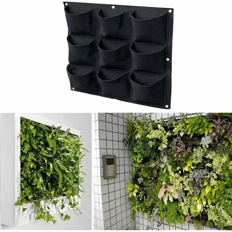 Sacs De Plantation, Jardinière Verte Verticale Avec 9 Poches, Sac De Plantes Pour Accrocher Des Sacs De Fleurs Pour Balcon Et Terrasse Mur Verdissement Maison Mur Balcon Jardin 7 Sacs De Plantation, Jardinière Verte Verticale Avec 9 Poches, Sac De Plantes Pour Accrocher Des Sacs De Fleurs Pour Balcon Et Terrasse Mur Verdissement Maison Mur Balcon Jardin – Image 5