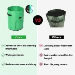 Sacs De Culture Pour Pommes De Terre, 2 X 43L Sacs De Culture/Sac De Plantation Jardin Pour Pommes De Terre Double Couche Tissu Non Tissé Respirant Avec Terre à Fenêtre -Outsunny Eda Magasin 97657675 4