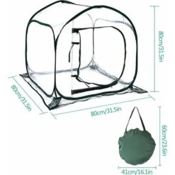 Mini Serre Pop Up Grow House, Couverture De Serre Intérieure Extérieure En PVC, Petit Abri De Fleurs De Jardin Portable - 80 X 80 X 80 Cm -Outsunny Eda Magasin 97797065 3