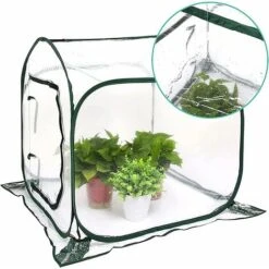 Mini Serre Pop Up Grow House, Couverture De Serre Intérieure Extérieure En PVC, Petit Abri De Fleurs De Jardin Portable - 80 X 80 X 80 Cm -Outsunny Eda Magasin 97797065 4