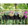 Sac De Plantation Vertical, Jardin Sac à Plantes Mural Jardinière Suspendue Balcon Pot à Suspendre Intérieur Extérieur Fleur 6 Poches (Noir) -Outsunny Eda Magasin 97835863 1
