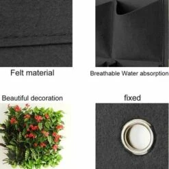 Plantation Murale Jardin Sac De Plantes Murales Sac De Plantes En Feutre Jardinières Suspendues Pot De Fleur De Verdissement Vertical Pour Intérieur Extérieur Balcon Jardinage (noir 49 Ports) Thisnde -Outsunny Eda Magasin 97971487 2