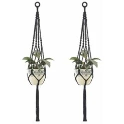 Jardinière En Macramé Suspendue 2 Pcs Cintres En Macramé Pour Fleur