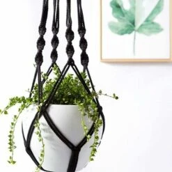 Jardinière En Macramé Suspendue 2 Pcs Cintres En Macramé Pour Fleur -Outsunny Eda Magasin 97976838 5
