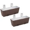 Jeu De Jardinières De Balcon Trapèze Rotin 50 Cm 2 Pcs Marron VidaXL -Outsunny Eda Magasin 980709 1