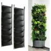 Sacs De Culture à Suspendre, Lot De 2 Sacs Verticaux Avec 7 Poches, Pour Plantes Et Fleurs, Conviennent Pour Extérieur, Intérieur, Jardinage, Etc, Noir -Outsunny Eda Magasin 98188672 1