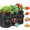 3Pcs Sac De Plantation De Pomme De Terre,10Gallons Sac De Plantation De Jardin En Non-tissés,Sac Pomme De Terre Avec La Fenêtre Et La Poignée,Grand Sac Potager Pour Des Fraises,des Tomates,des Légumes -Outsunny Eda Magasin 99696880 1